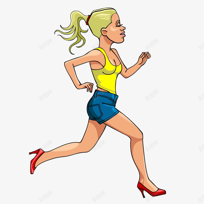 跑步的女人png免抠素材_88icon https://88icon.com 健身的女人 卡通女人 女人 手绘女人 穿着高跟鞋的女人 跑步的女人 运动的女人