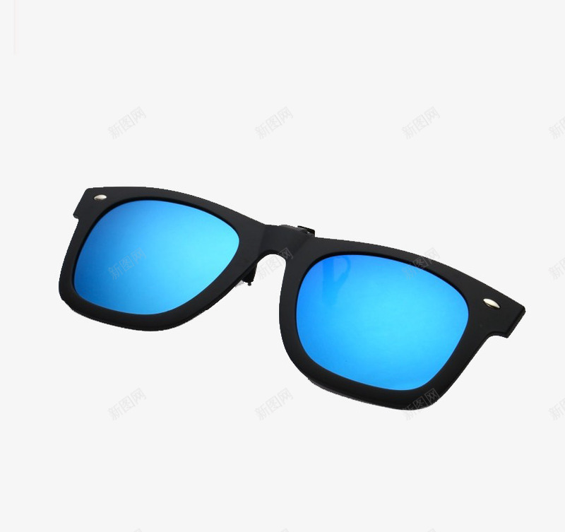 一副时尚墨镜png免抠素材_88icon https://88icon.com 产品实物 太阳眼镜 蓝色镜片 黑色镜框
