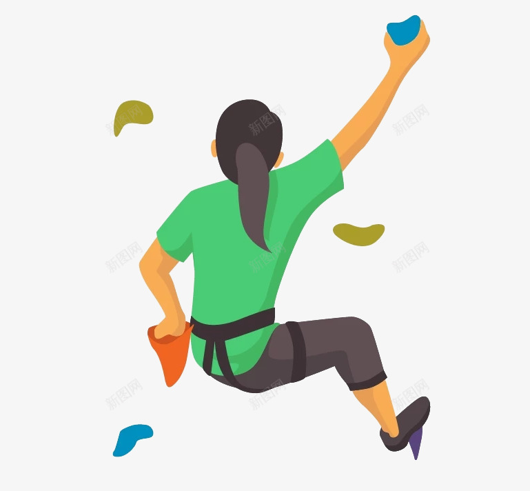 运动的女人png免抠素材_88icon https://88icon.com 手绘 攀岩 攀岩的人 极限 登山 运动