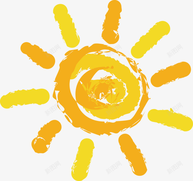 橙色卡通螺旋太阳png免抠素材_88icon https://88icon.com 卡通 太阳 橙色 螺旋
