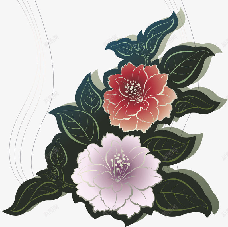 牡丹花朵png免抠素材_88icon https://88icon.com 植物 白牡丹 绿叶 花瓣 装饰