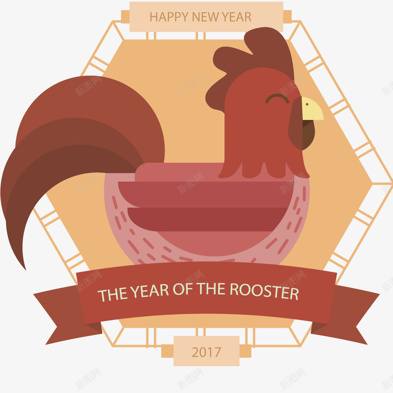 中国新年鸡棕色色调png免抠素材_88icon https://88icon.com 中国 庆祝 新年快乐 棕色 海报 鸡年