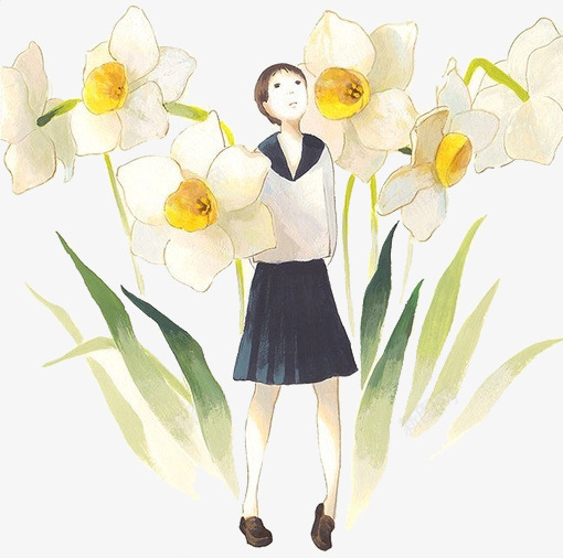 太阳花与小女孩png免抠素材_88icon https://88icon.com 太阳花 女孩 手绘 清新