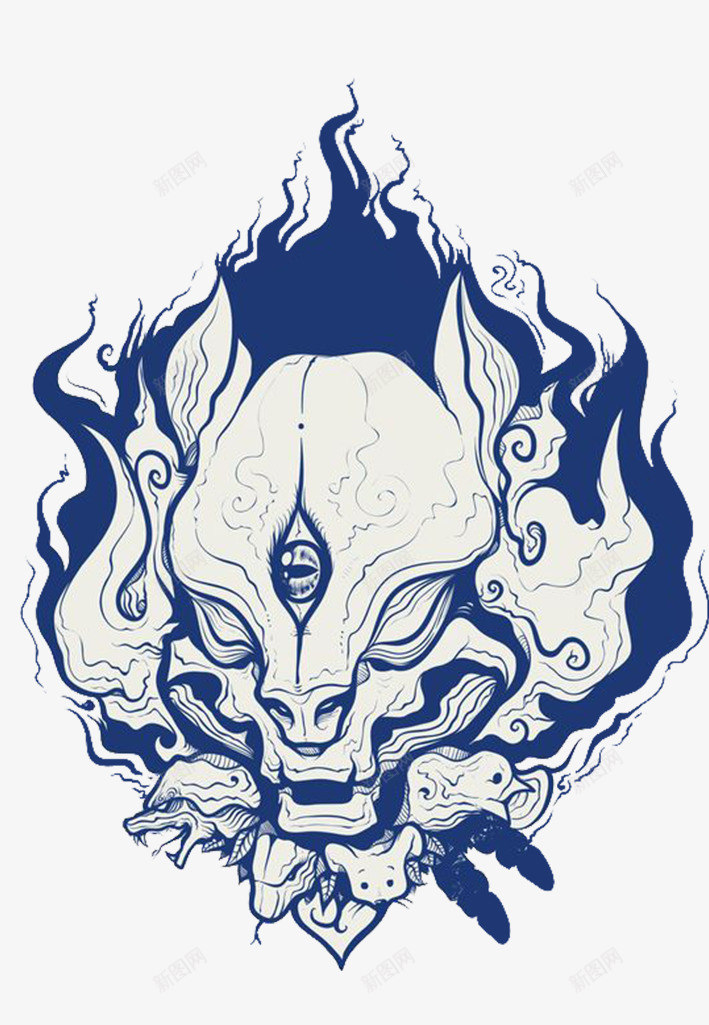 火焰怪兽插画png免抠素材_88icon https://88icon.com 创作 手绘 标志 绘画