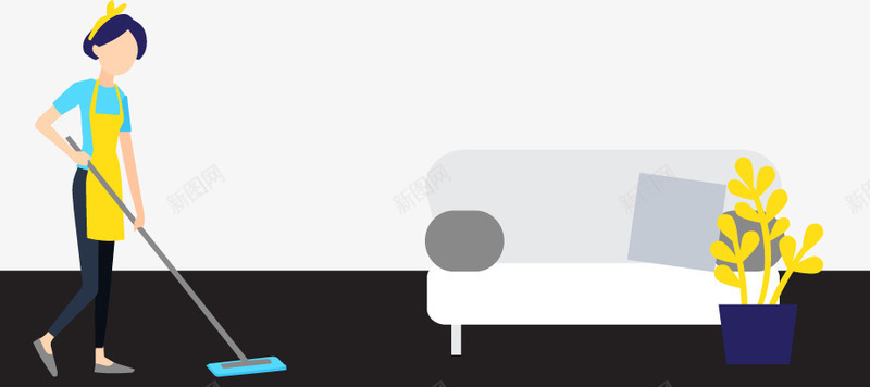 扁平插图擦地板的女人png免抠素材_88icon https://88icon.com 人物插图 保洁 女人 扁平 擦地板 整理家务