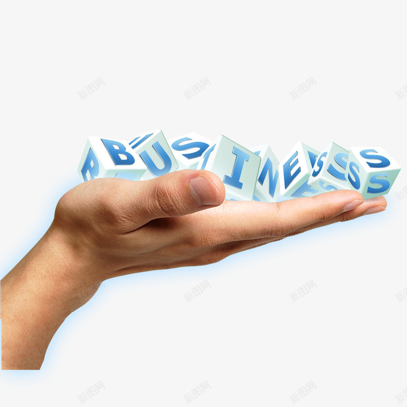 手掌png免抠素材_88icon https://88icon.com business 商业 字母 手掌 蓝色立体方块