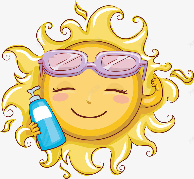 夏日防晒卡通插画png免抠素材_88icon https://88icon.com 免抠PNG 夏天 夏日防晒卡通插画 天气 太阳 季节 日光浴 温度 热 膏液 防护 防晒霜