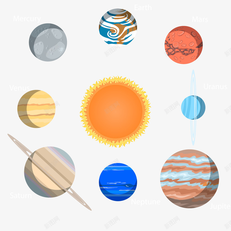 太阳系png免抠素材_88icon https://88icon.com 地球 太空 太阳 宇宙