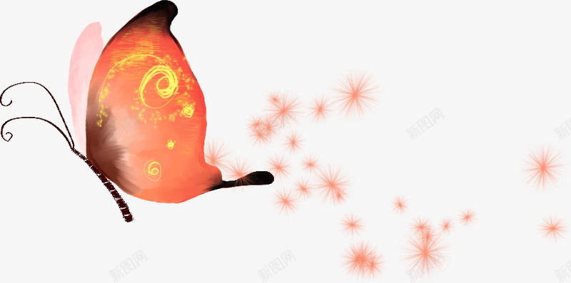 手绘红色火焰蝴蝶png免抠素材_88icon https://88icon.com 火焰 红色 蝴蝶