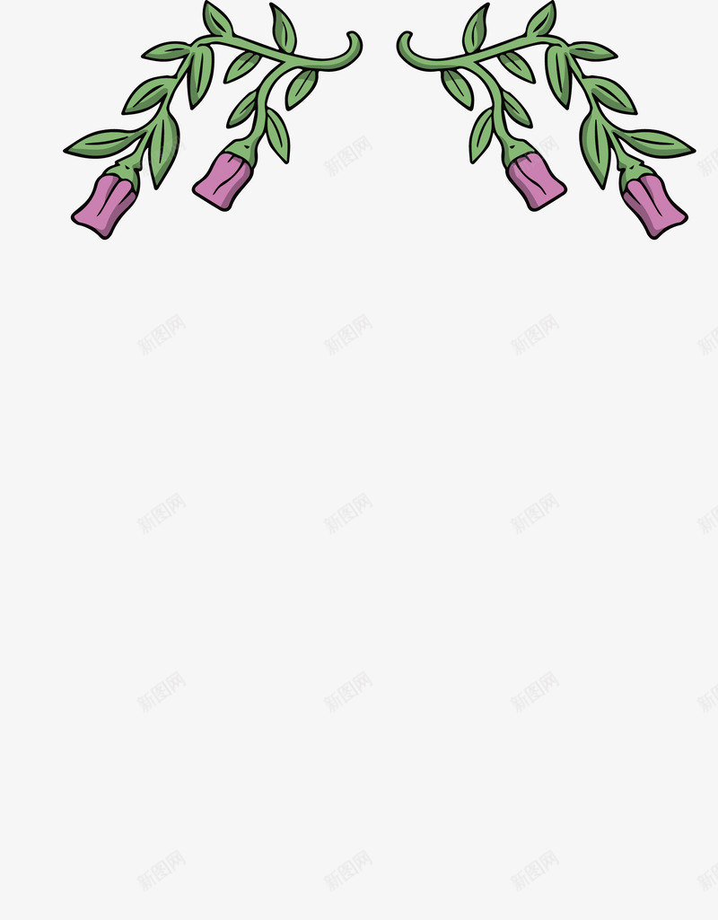紫色花藤边框png免抠素材_88icon https://88icon.com 手绘风 浪漫边框 矢量png 紫色花朵 紫色花藤 花藤标题框