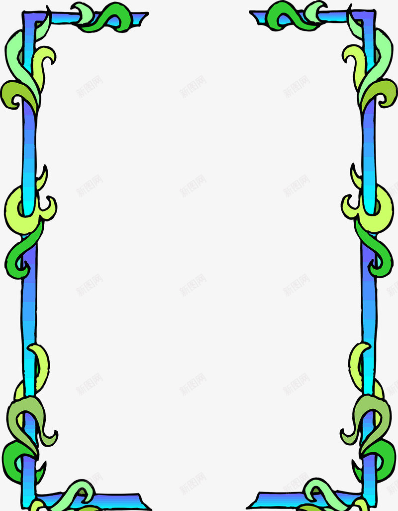 彩色线框png免抠素材_88icon https://88icon.com 植物 绿色 藤蔓