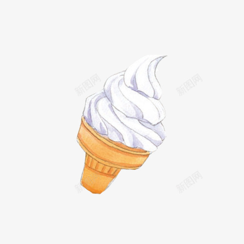 蛋筒冰淇淋手绘画片psd免抠素材_88icon https://88icon.com 冰淇淋 冷饮 奶油味 色彩画 蛋筒 零食