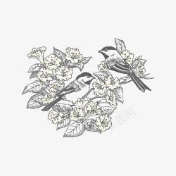 水墨花鸟png图片下载 水墨花鸟素材