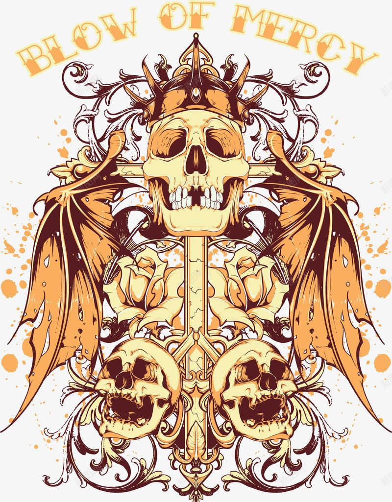 十字架上的骷髅插画png免抠素材_88icon https://88icon.com T恤印花 T恤印花图案 十字架 印花图案 服装印花 服装印花设计 骷髅插画