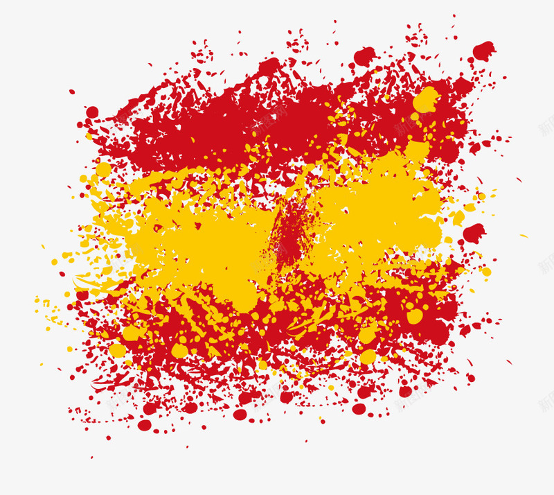 手绘红黄喷墨墨迹png免抠素材_88icon https://88icon.com 喷墨 墨汁 墨点 墨痕 墨迹 墨迹笔刷 水墨 海报设计 红色蓝色墨迹 装饰 颜料