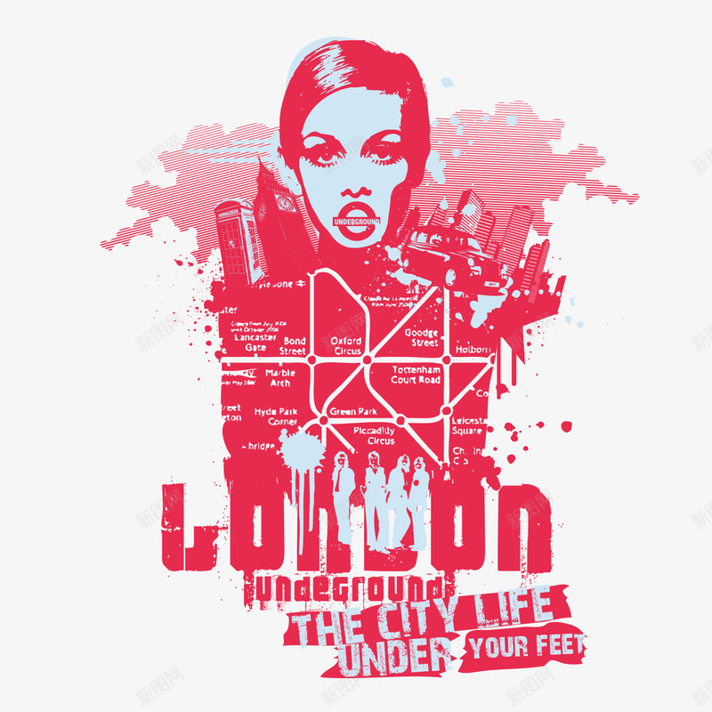 红色女人印花图案png免抠素材_88icon https://88icon.com 人物 印花图案 图文结合 图案 女人 服装图案 红衣 面料图库