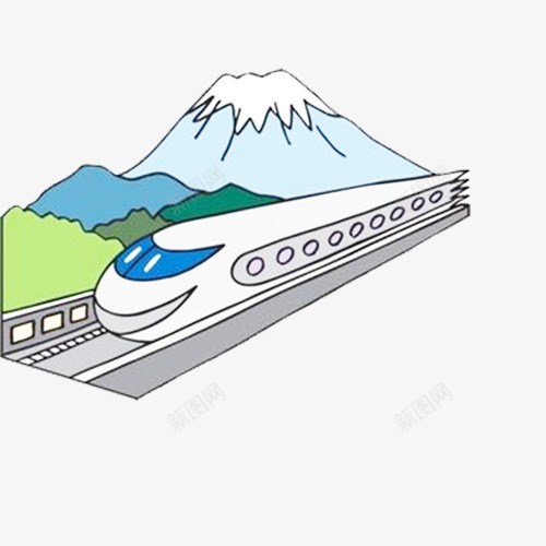 富士山附近行驶的高铁彩色手绘png免抠素材_88icon https://88icon.com 公交车 地铁 富士山 彩色手绘图 手绘卡通 手绘高铁 简笔画山 绘画 道路 陆地