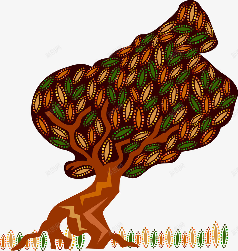 创意复古卡通树插画png免抠素材_88icon https://88icon.com 创意 卡通树 复古 文艺 树 色彩