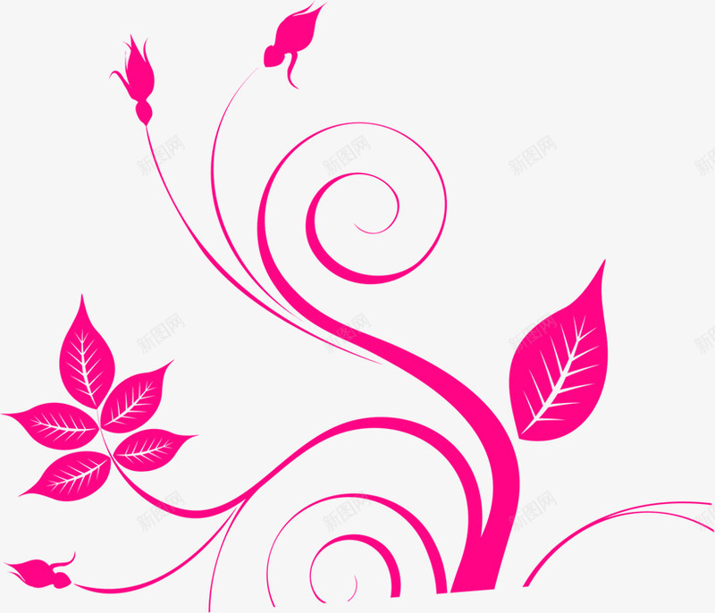 紫色精美手绘花藤png免抠素材_88icon https://88icon.com 精美 紫色 设计