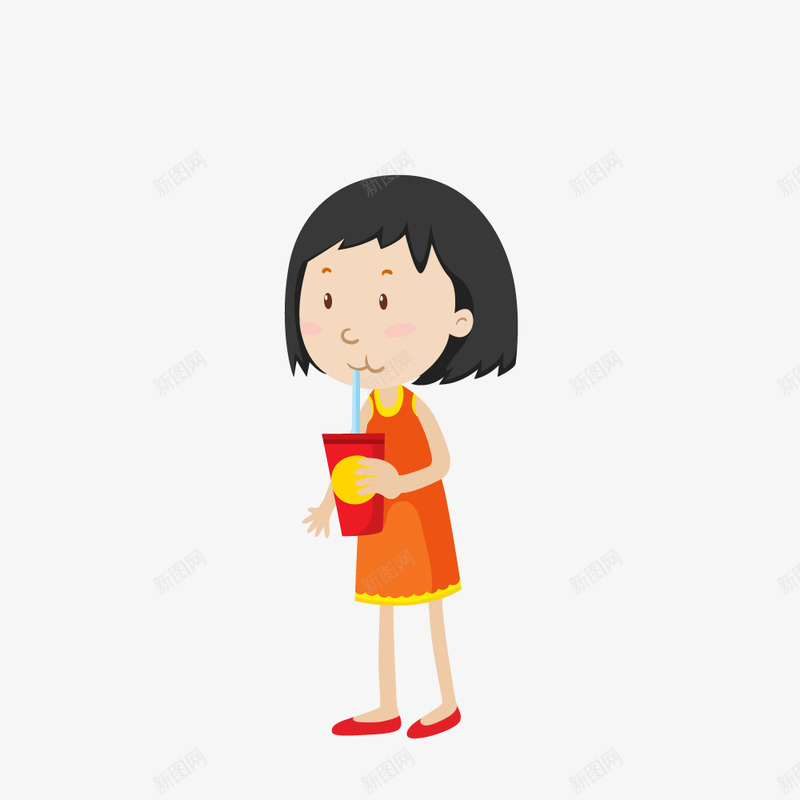 喝果汁的女孩png免抠素材_88icon https://88icon.com 女孩 手绘画 果汁 矢量装饰 装饰