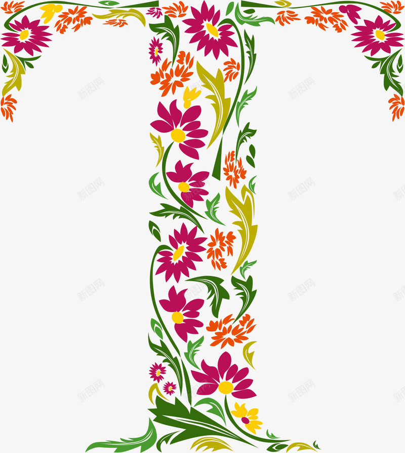 红色花藤字母png免抠素材_88icon https://88icon.com 创意英文 植物枝条 简约字母 红色花藤 艺术字 花园
