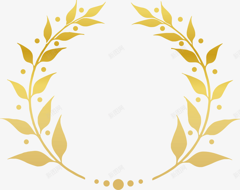 金色清新树藤png免抠素材_88icon https://88icon.com 勋章 树藤标签 清新花枝 简约植物 装饰图案 金色树藤