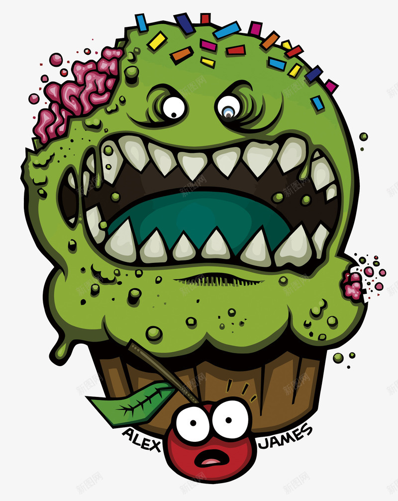搞怪蛋糕png免抠素材_88icon https://88icon.com PNG PNG免费下载 PNG图片 印花 搞怪 绿色 蛋糕