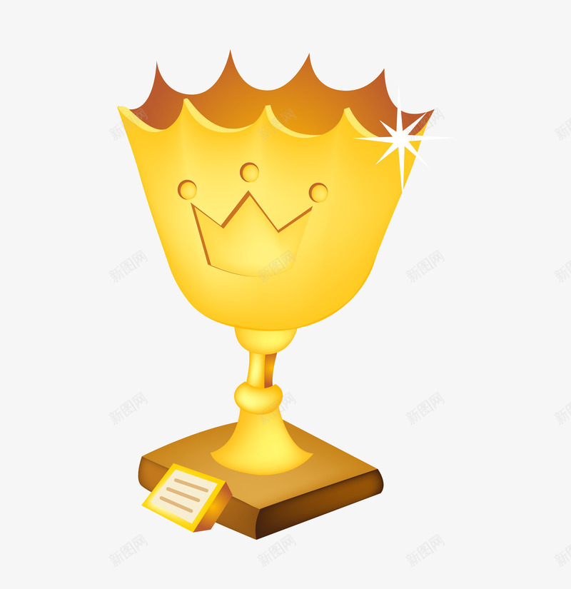 皇冠图案金色奖杯png免抠素材_88icon https://88icon.com 卡通 手绘图 比赛 皇冠图案 获奖 装饰 金色奖杯