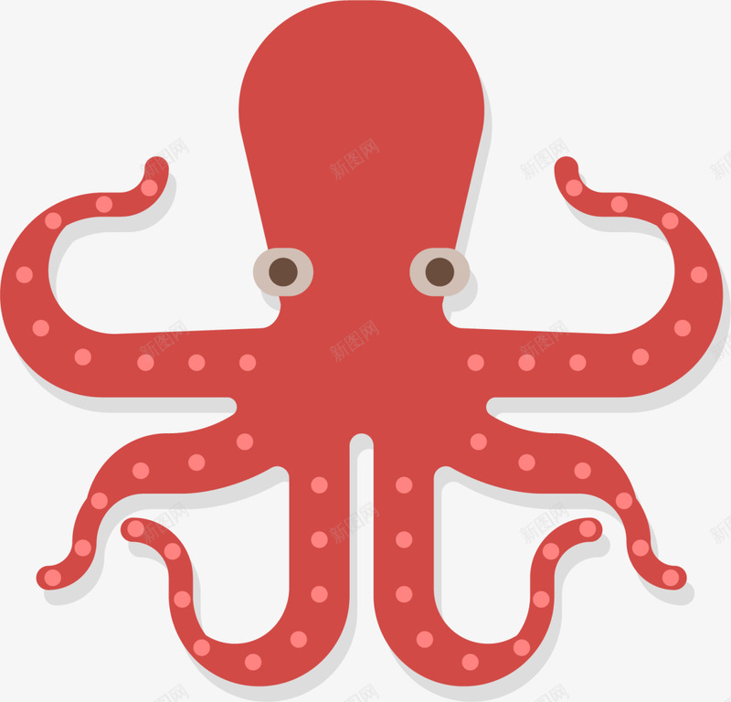红色扁平可爱八爪鱼png免抠素材_88icon https://88icon.com 6月8号 世界海洋日 乌贼 大海 扁平八爪鱼 红色章鱼 自然
