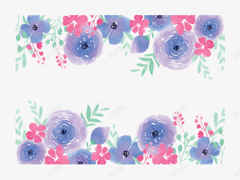 紫色水彩手绘花朵矢量图ai免抠素材_88icon https://88icon.com 手绘花朵 手绘风 水彩花朵 浪漫花藤 矢量png 紫色花朵 矢量图