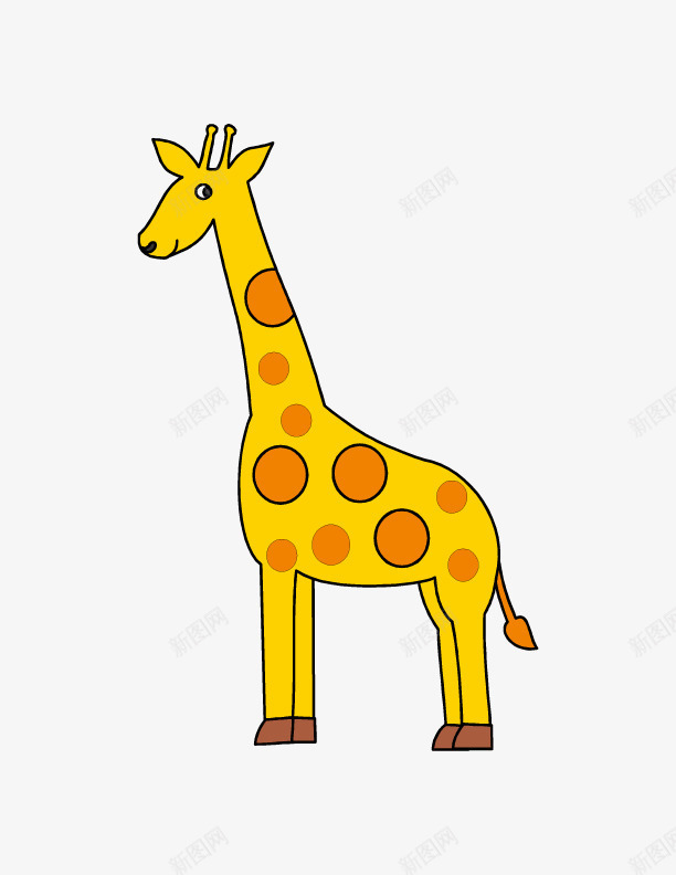 手绘长劲鹿png免抠素材_88icon https://88icon.com 动物 手绘画 矢量装饰 装饰 长颈鹿