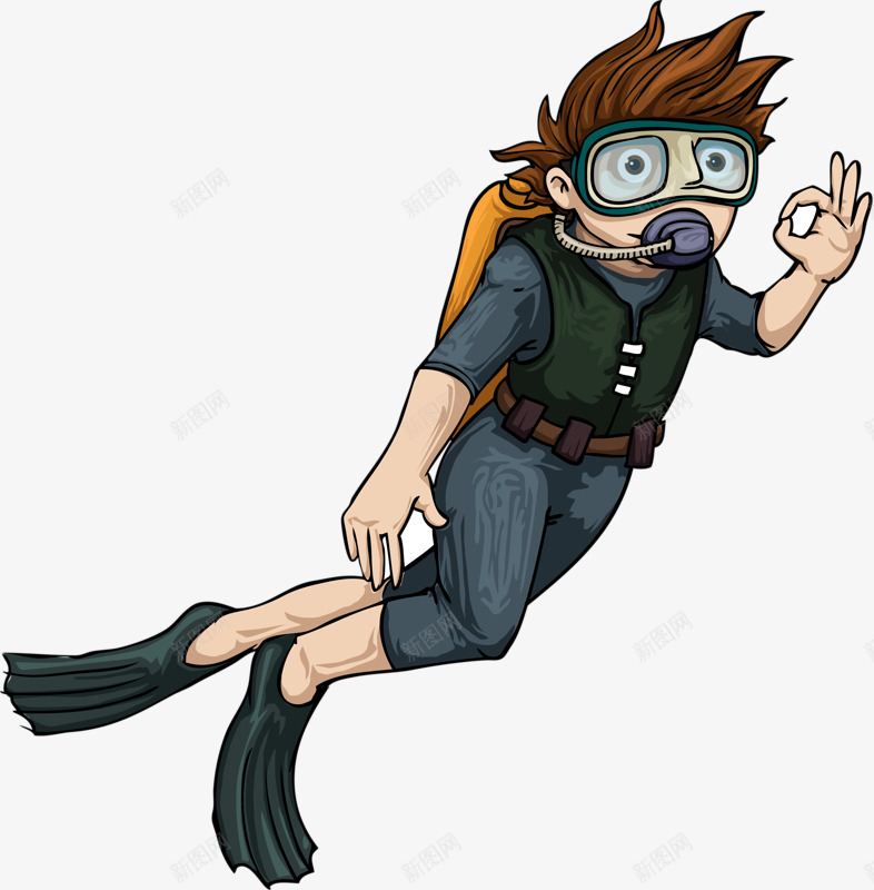 潜水员png免抠素材_88icon https://88icon.com 氧气 泳镜 海洋 游泳装