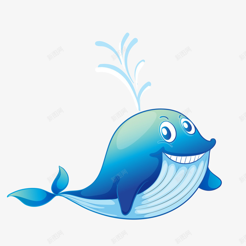 卡通蓝色的鲸鱼动物矢量图ai免抠素材_88icon https://88icon.com 动物设计 卡通 海洋动物 蓝色 鲸鱼 矢量图