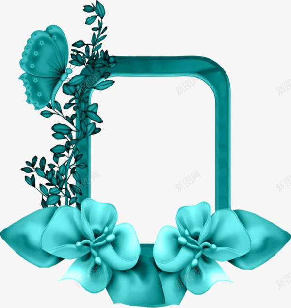 梦幻蓝色蝴蝶结花藤相框png免抠素材_88icon https://88icon.com 相框 花藤 蝴蝶 蝴蝶结 边框