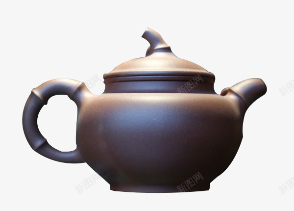 紫泥如意紫砂壶png免抠素材_88icon https://88icon.com 产品实物 印花 如意 带盖 茶壶 高端