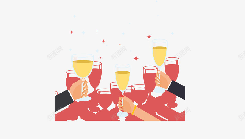 扁平化庆祝矢量图ai免抠素材_88icon https://88icon.com 庆祝 扁平化 酒杯 矢量图