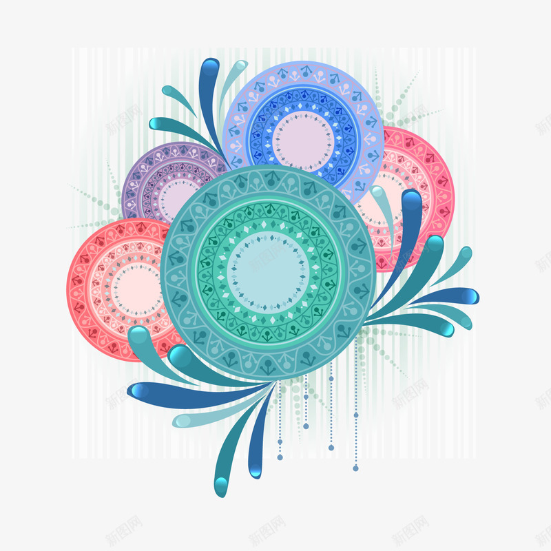 手绘素雅花朵藤蔓装饰图png免抠素材_88icon https://88icon.com 创意 叶子 圆形 手绘 树叶 矢量素材 素雅花朵 花卉 花朵 藤蔓图案