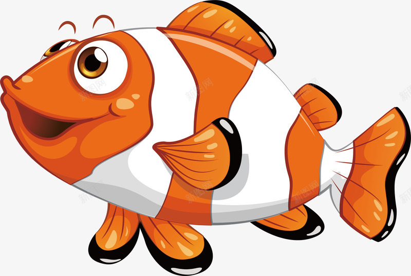 橘色白色条纹热带鱼png免抠素材_88icon https://88icon.com 小丑鱼 橘色条纹 海洋生物 热带鱼 白色条纹 矢量png