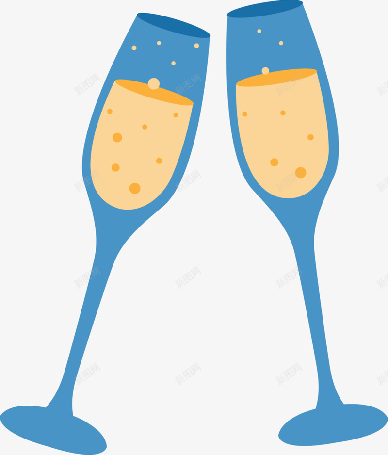 庆祝碰杯两杯香槟png免抠素材_88icon https://88icon.com 两杯香槟 喜庆 庆功 庆祝碰杯 蓝色杯子 黄色香槟