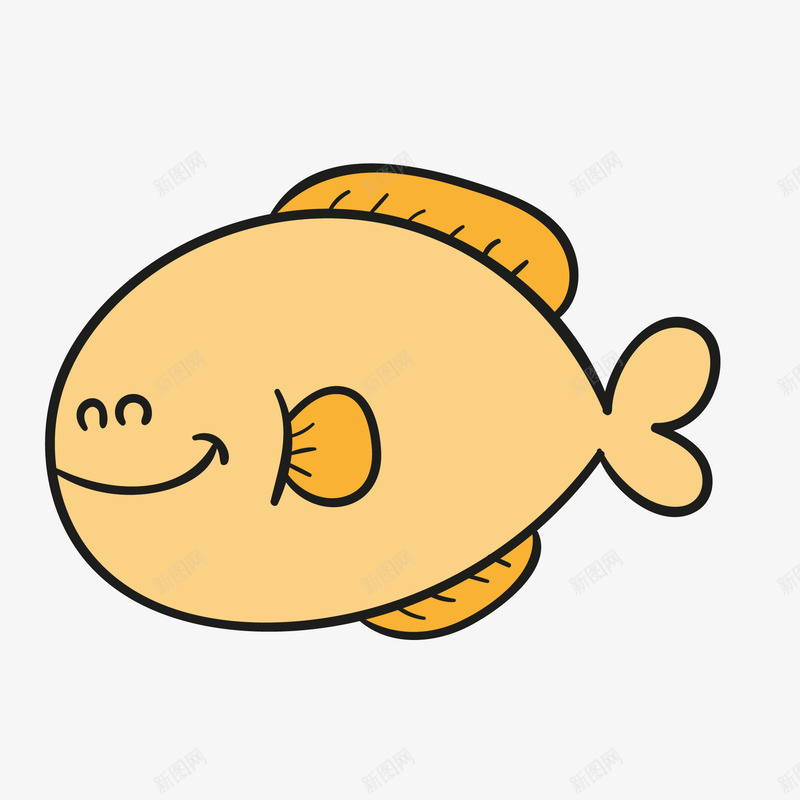 卡通手绘黄色的小鱼矢量图ai免抠素材_88icon https://88icon.com 世界海洋日 动物设计 卡通 小鱼 手绘 海洋动物 鱼儿 矢量图
