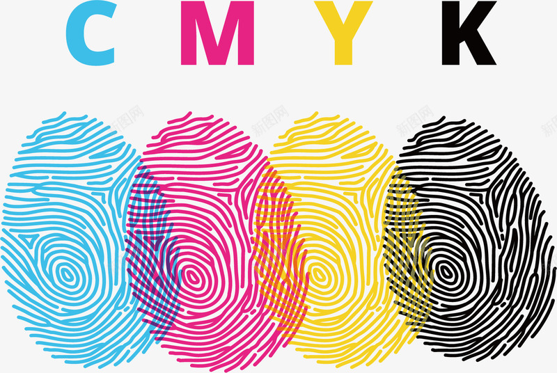 CMYK手指印png免抠素材_88icon https://88icon.com CMYK 复印机色彩 弄色 手指印设计 色彩模式 蓝色 黄色 黑色