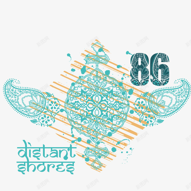 印迹形状印花png免抠素材_88icon https://88icon.com 古画 花式 花纹 装饰 贴画