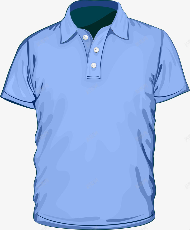 创意蓝色翻领t恤png免抠素材_88icon https://88icon.com 休闲服装 创意翻领t恤 印花 时尚t恤 服装设计 翻领 翻领T恤 翻领休闲短袖t恤