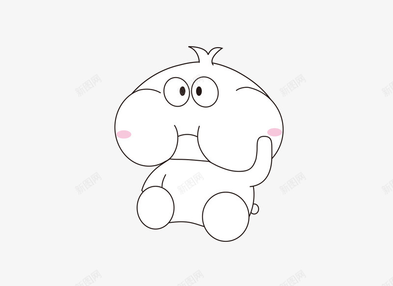 简笔绘画可爱小动物png免抠素材_88icon https://88icon.com 卡通 坐着 小动物 眼睛 简笔 线条 绘画 胖嘟嘟