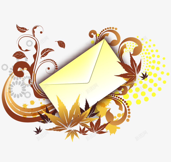 潮流花纹图案png免抠素材_88icon https://88icon.com 信封 叶子 时尚 潮流 花纹 花藤 装饰 设计 设计元素