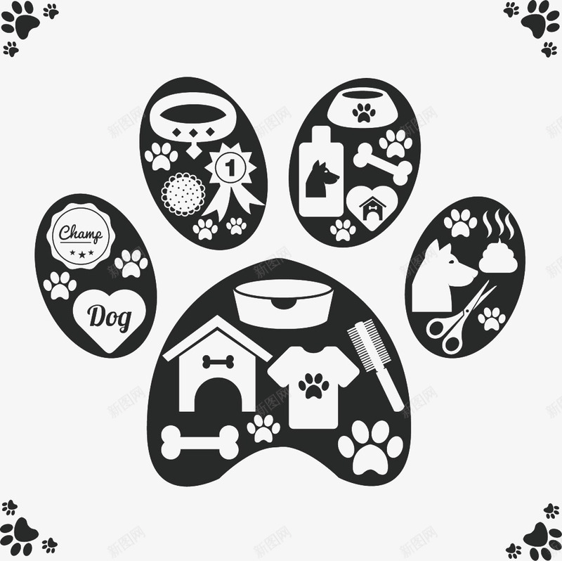 简易的狗爪印png免抠素材_88icon https://88icon.com 卡通小狗 卡通狗屋 卡通狗窝 卡通狗项圈 卡通项圈 卡通骨头 印花 宠物 小狗 小狗脚印 木制狗屋 狗屋 狗掌 狗狗 狗粮 狗骨头