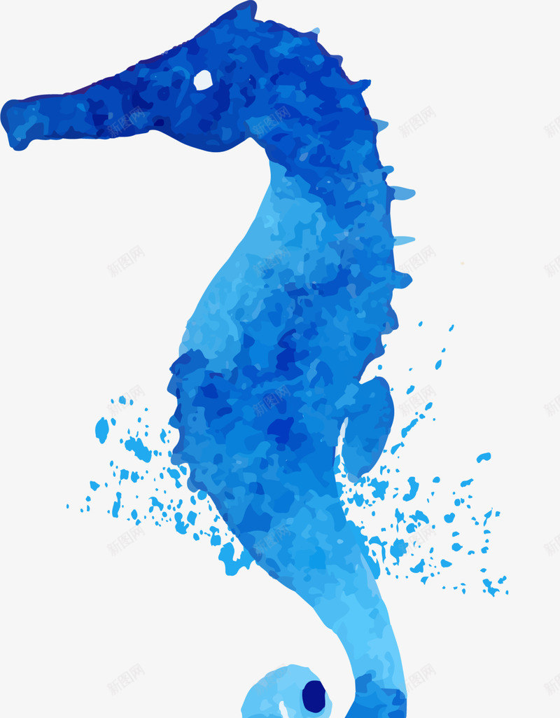 世界海洋日手绘蓝色海马png免抠素材_88icon https://88icon.com 一只海马 世界海洋日 手绘海马 海洋生物 绘画 蓝色海马