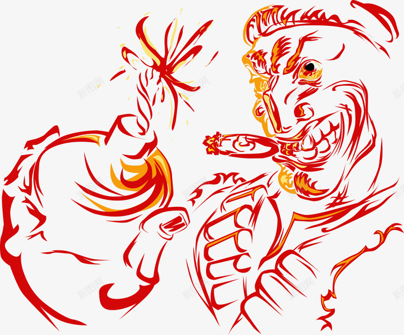 红色创意印花矢量图eps免抠素材_88icon https://88icon.com T恤印花 T恤印花图案 印花图案 服装印花 服装印花设计 矢量印花 红色创意 矢量图