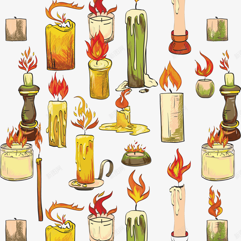 蜡烛样式背景png免抠素材_88icon https://88icon.com 复古 火焰 背景 蜡烛