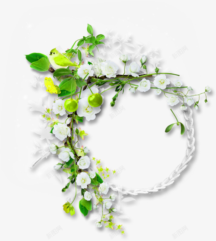 绿色清新花藤边框纹理png免抠素材_88icon https://88icon.com 免抠PNG 清新 绿色 花藤 边框纹理